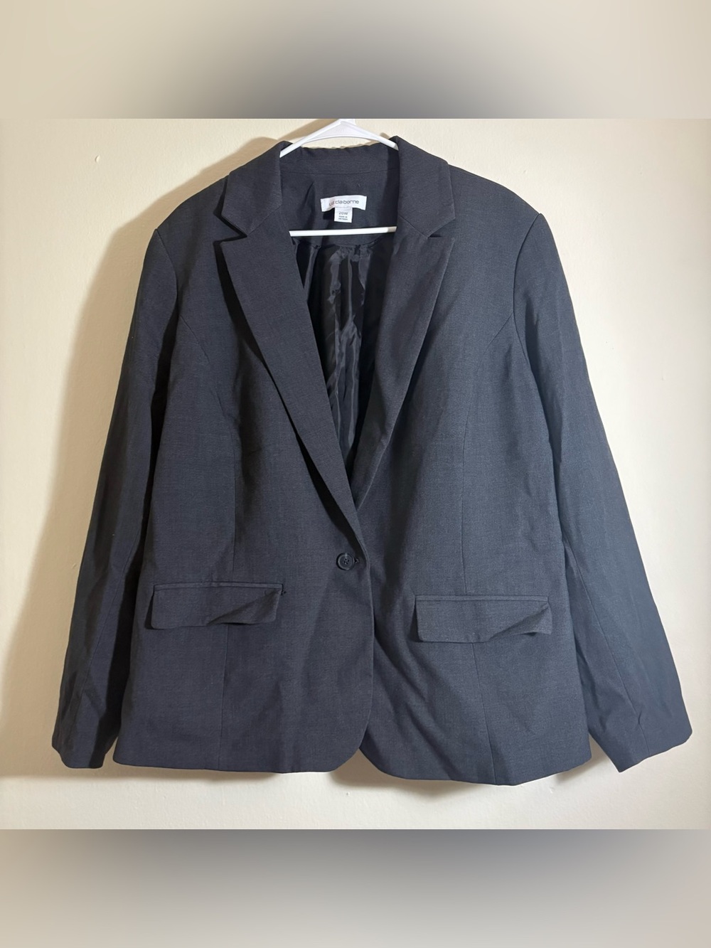 Liz Claiborne Women’s Grey Single-Button Blazer Size 20w